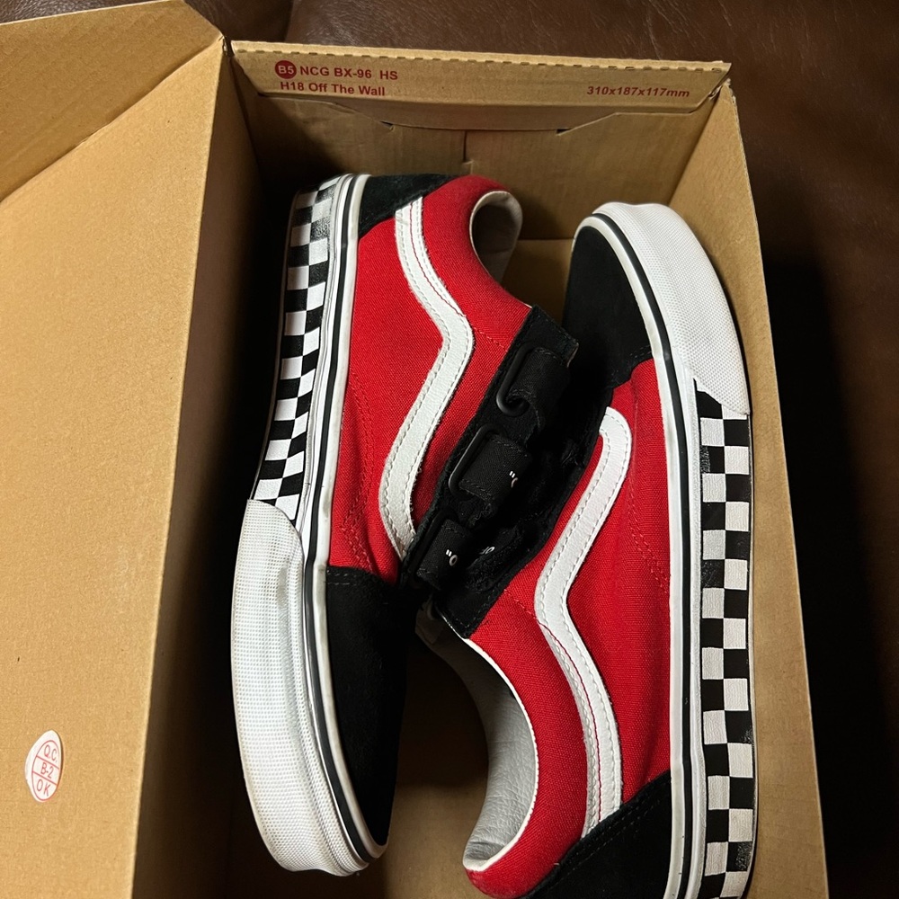 Vans Red and Black Checkered Skate Shoes